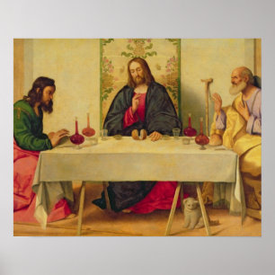 Kvällsmålet på Emmaus, 1520 (olja på kanfas) Poster