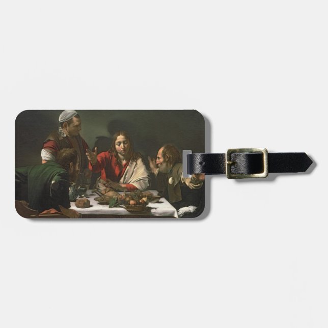 Kvällsmålet på Emmaus, 1601 (olja och tempera) Bagagebricka (Horisontell Framsida)