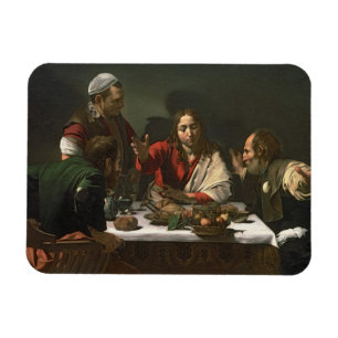 Kvällsmålet på Emmaus, 1601 (olja och tempera) Magnet
