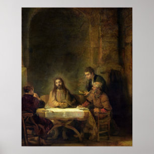Kvällsmålet på Emmaus, 1648 (olja på panel) Poster