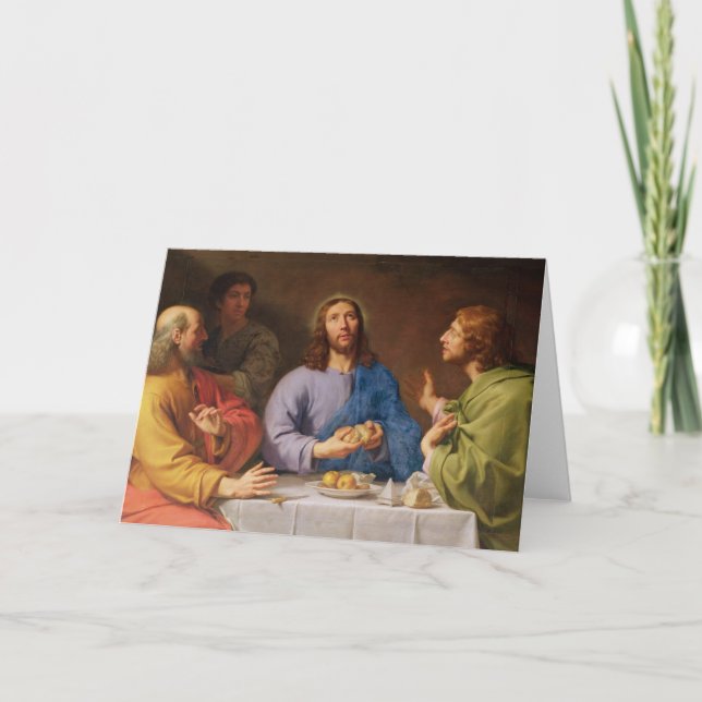 Kvällsmålet på Emmaus Kort (Framsida)