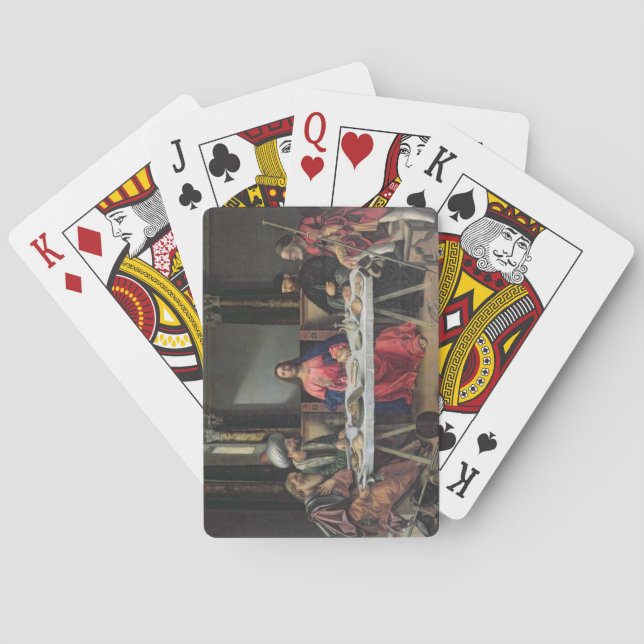 Kvällsmålet på Emmaus (olja på panel) Casinokort (Baksidan)