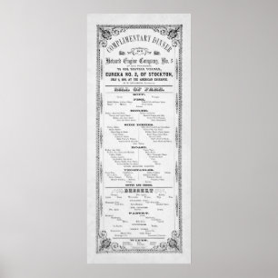 KVÄLLSMENY för BRANDMÄN 1856 Poster