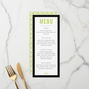 KVÄLLSMENY modern metallgrid lime svart Meny