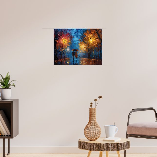 Kvällspromenad i höstljus poster (Vardagsrum 3)
