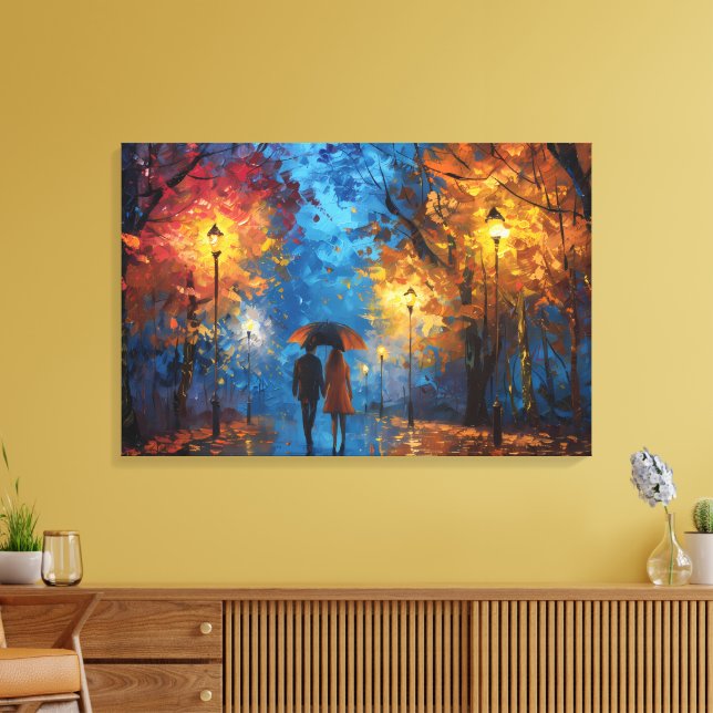 Kvällsrullning i höstljus canvastryck (Insitu (Vardagsrum))