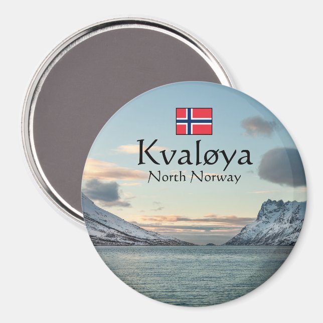 Kvaloya Island Norge Magnet (Front/Back)