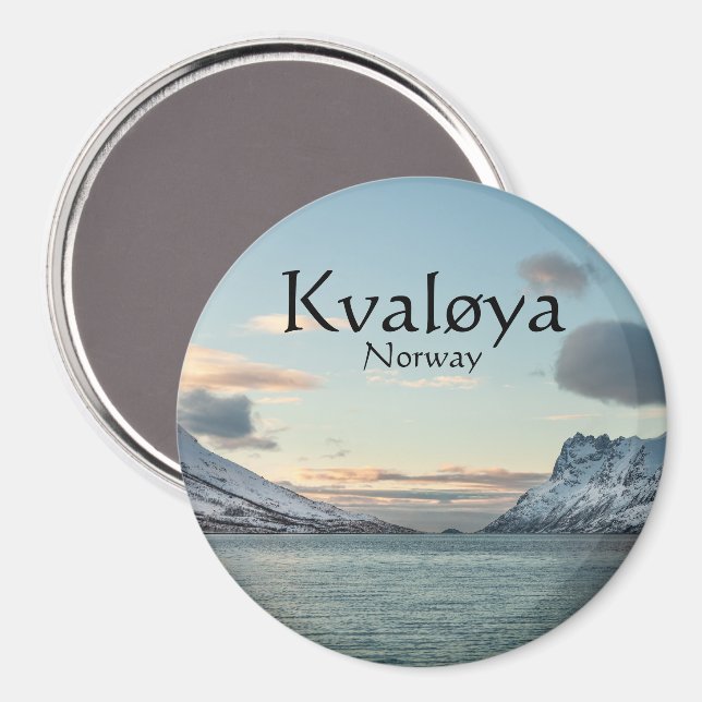 Kvaloya Island Norge Magnet (Front/Back)