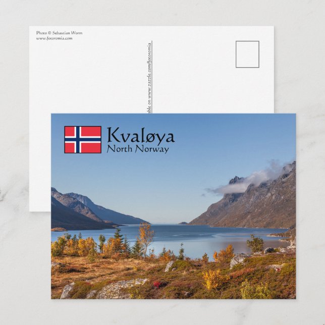 Kvaloya Island Norge Vykort (Fram/baksida)