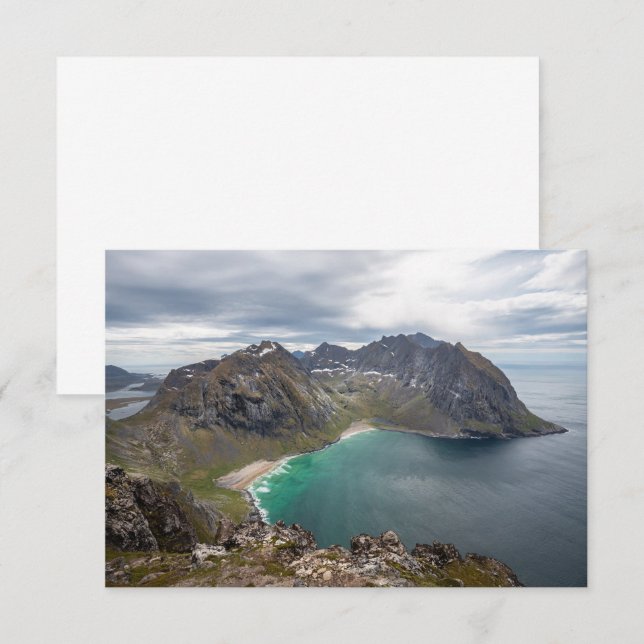 Kvalvika Lofoten Norge Card (Fram/baksida)
