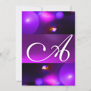 KVANTBUBBEL MONOGRAM lila Inbjudningar