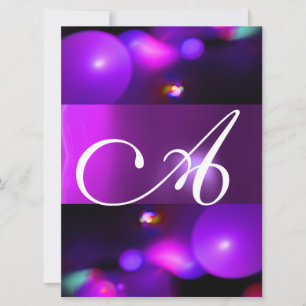 KVANTBUBBELMONOGRAM lila Inbjudningar