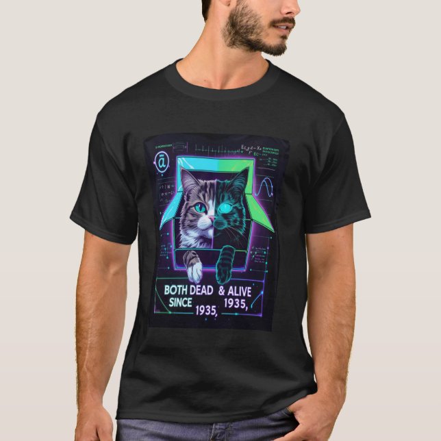 Kvantparadox Schrödinger katt Både död och levande T Shirt (Framsida)