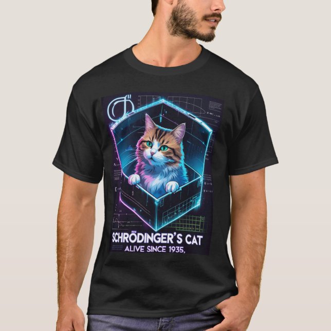 Kvantparadox Schrödingers katt både död och vid li T Shirt (Framsida)