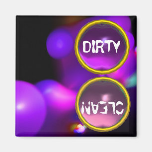 KVANTUM BUBBLES OCH LILA ROSA GEMS Dirty Clean Magnet