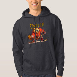 KVAR UPP! Hockey Beaver, Canadian Flagga Maple Löv Hoodie