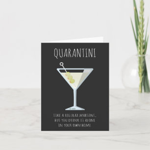 Kvarantini Martini Funny Social Avstånd kort