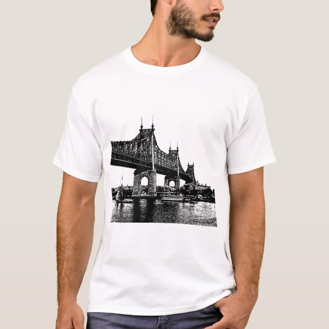 Kvarensboro Bridge Nautical Ocean Beach Art T Shirt (Framsida)