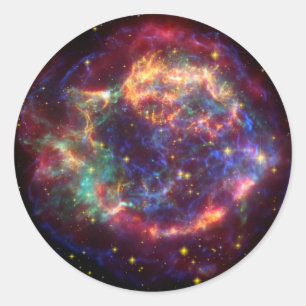 Kvarleva för CassiopeiagalaxSupernova Runt Klistermärke