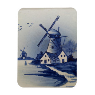 Kvarn Blåvit borttagning av vintage Magnet