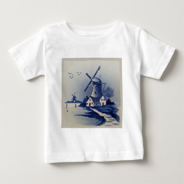 Kvarn Blåvit borttagning av vintage Tee (Framsida)