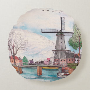 Kvarn De Adriaan Haarlem Nederländerna Rund Kudde