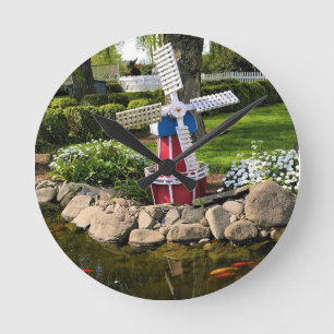 Kvarn Garden Decor Rund Klocka