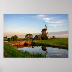 Kvarn i bygden i den Holland affischen Poster