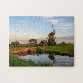 Kvarn i bygden i den Holland jigsawen Pussel