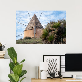 Kvarn i Cabo de Gata Canvas Poster