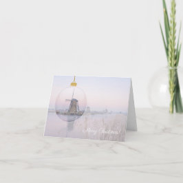 Kvarn i ett boll-glastat julkort inbjudan