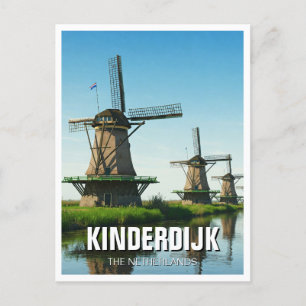 Kvarn i Kinderdijk Netherlands Vykort