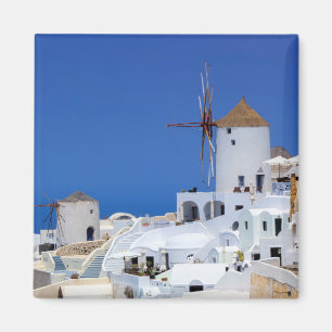 Kvarn i Oia, Santorini, Grekland Magnet