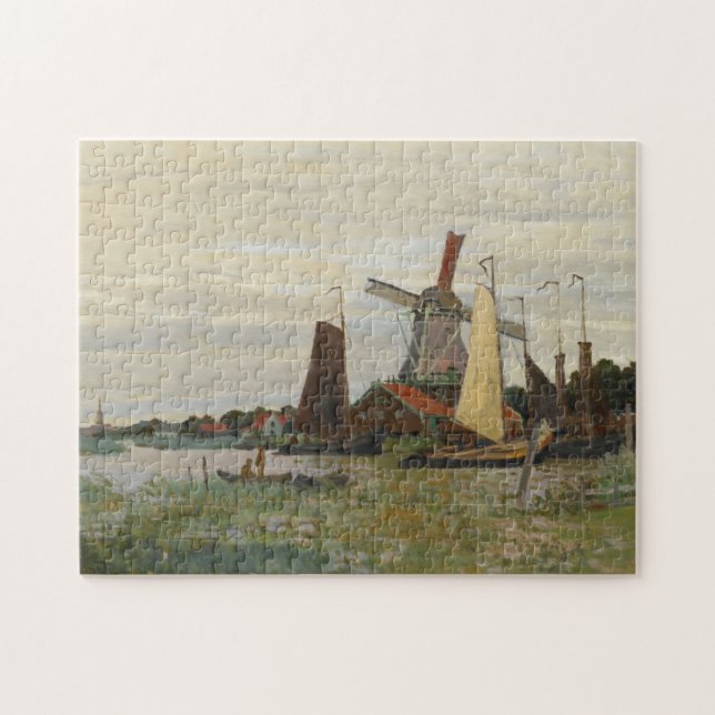 Kvarn i Zaandam av Claude Monet Puzzle Pussel (Horisontell)