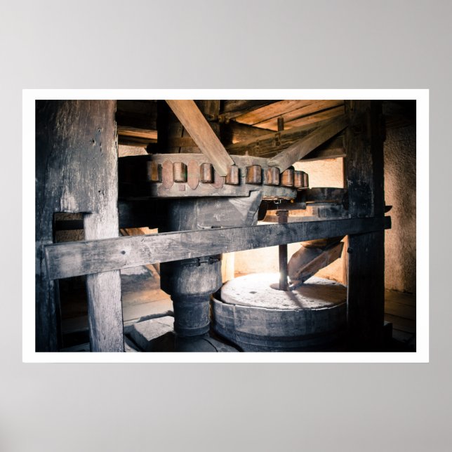 Kvarn, Insida, Millstone, Tés, Ungern Poster (Framsidan)