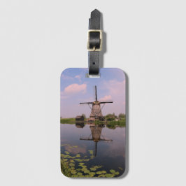 Kvarn Kinderdijk Summer Holland Dutch Photo Bagagebricka