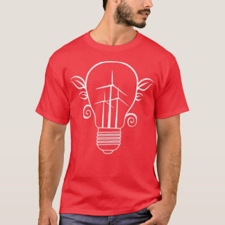 Kvarn Light Bular Solar Power Climate Change Öar T Shirt
