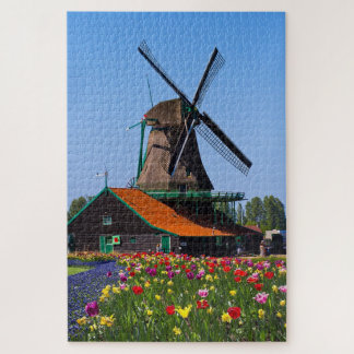 Kvarn Nederländerna Tulip Garden Europe Pussel