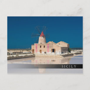 Kvarn- och saltpannor i Salina Trapani Vykort