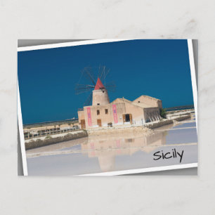 Kvarn- och saltpannor i Salina Trapani Vykort