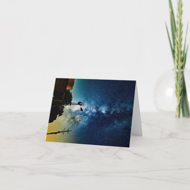 Kvarn och stjärnor tack kort (Framsida)