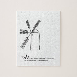 kvarn på vit bakgrund pussel