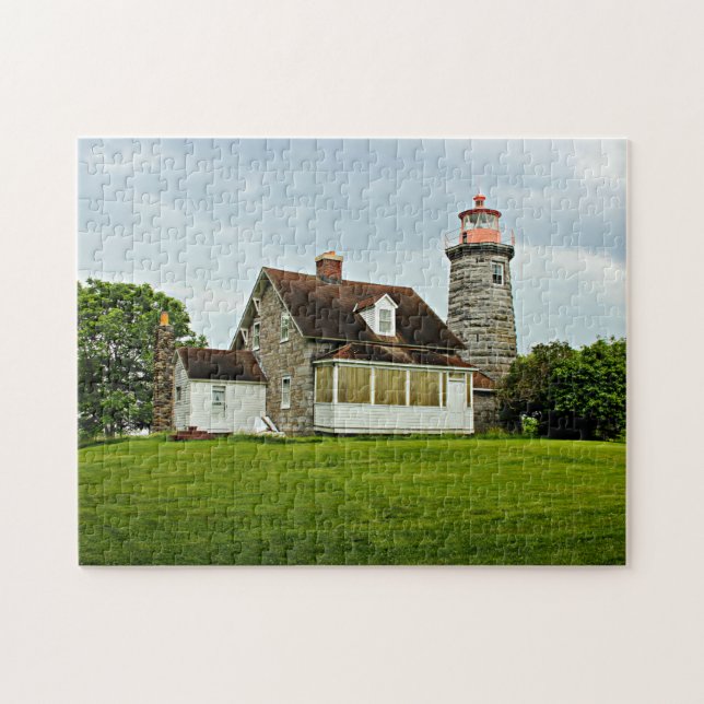 Kvarn Point Lighthouse, Vermont Jigszle Puzzle Pussel (Horisontell)