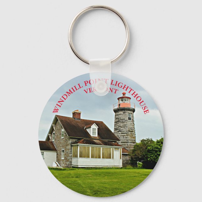 Kvarn Point Lighthouse, Vermont Keychain Nyckelring (Framsida)