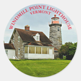 Kvarn Point Lighthouse, Vermont Round Stickers Runt Klistermärke