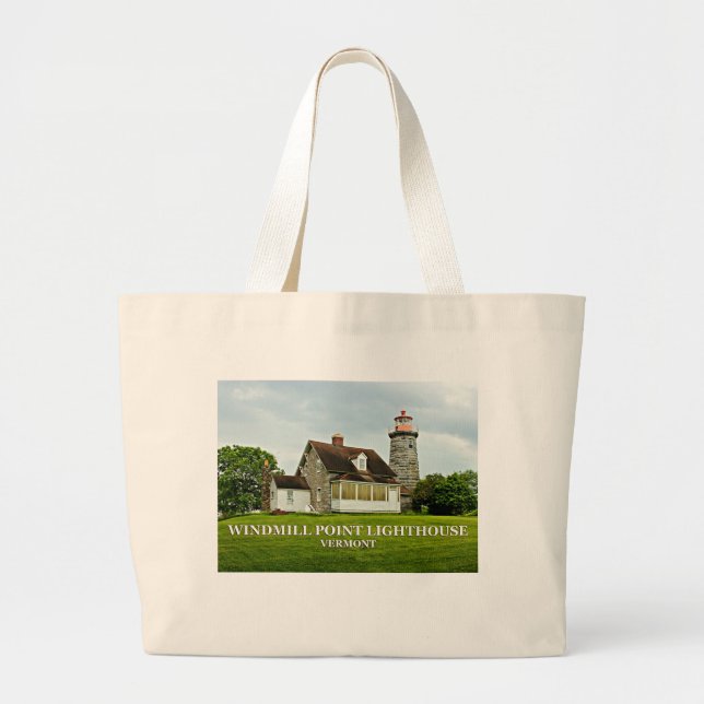 Kvarn Point Lighthouse, Vermont Tote Bag Jumbo Tygkasse (Framsidan)