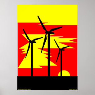 Kvarn Sunrise Färg - Siemens Vind Power Poster