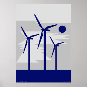 Kvarn Surise Grått - Siemens Vind Power Poster