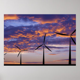 Kvarn Turbin vid Sunset Poster