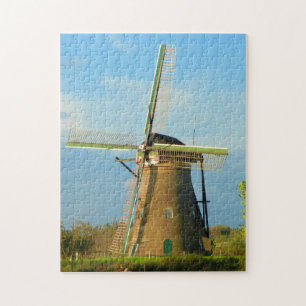 Kvarn vid Kinderdijk Netherlands Pussel